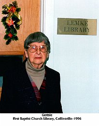 In front of the Lemke Library, First Baptist Church, Collinsville, OK